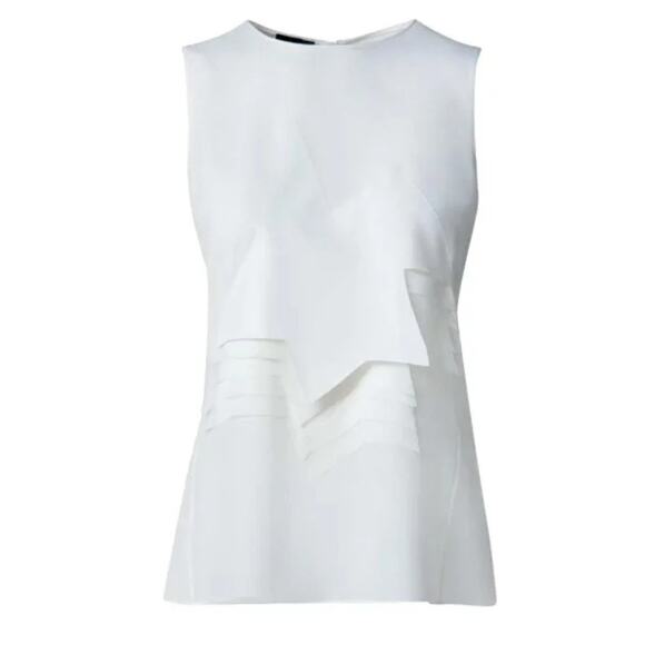 Akris Top Women's Size 4 Ivory Sleeveless Silk Designer Luxury PRISTINE - Picture 1 of 6